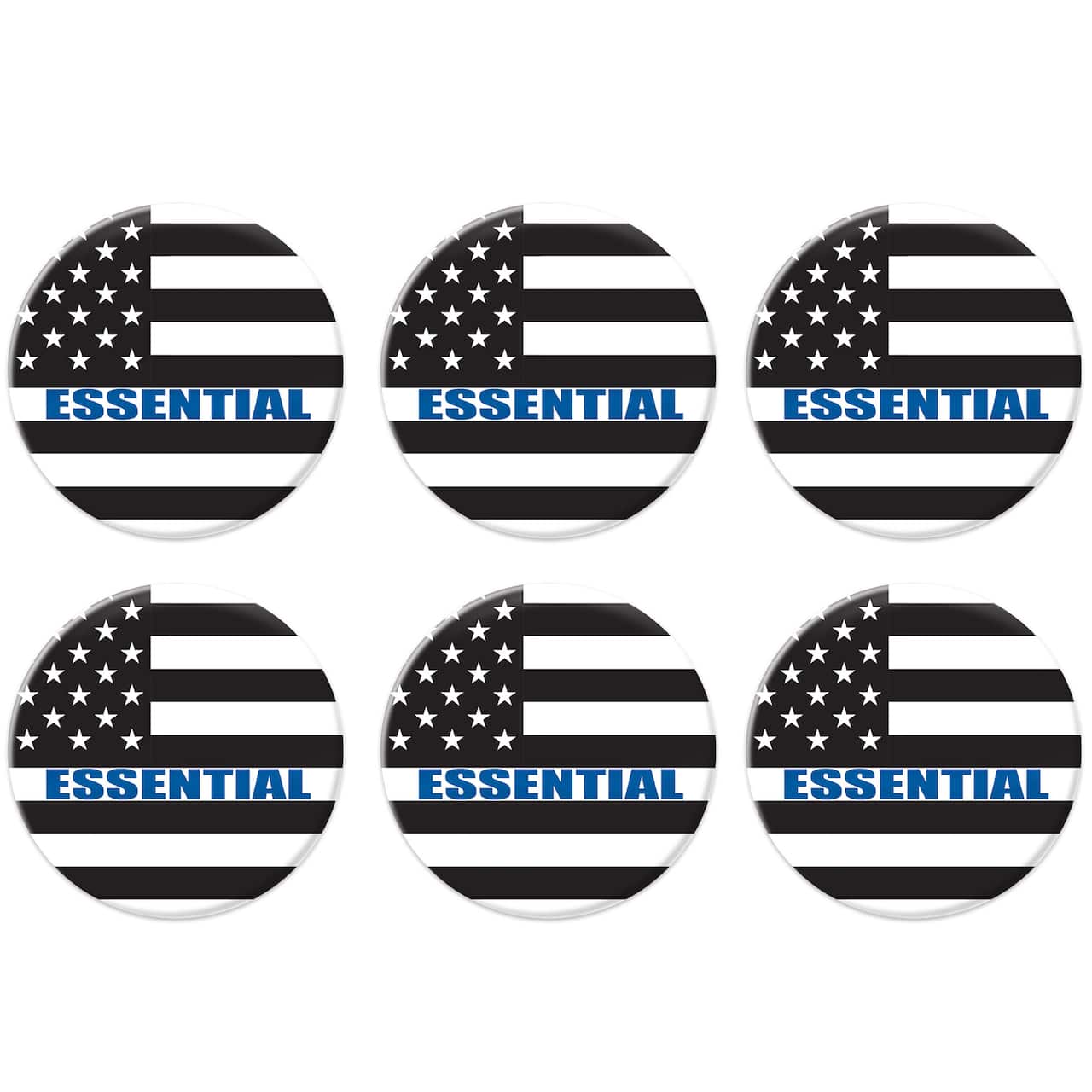 Beistle 2" Blue Essential Buttons, 6ct.